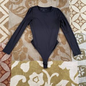 Aeropostale Black Long Sleeve One-Piece Bodysuit